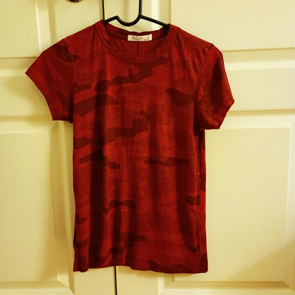 rag and bone red camo tee